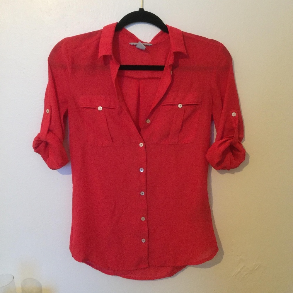 H&M blouse with mother of pearl buttons